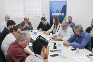 A reunião foi realizada na sede da Agepar em Curitiba. 